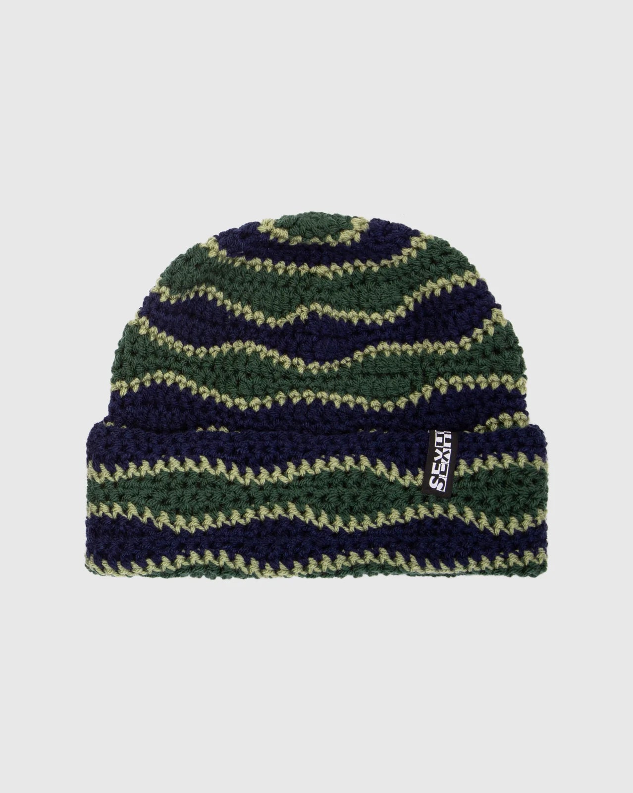 Sex Hippies Wave Length Beanie: Navy/ Forest/ Sage