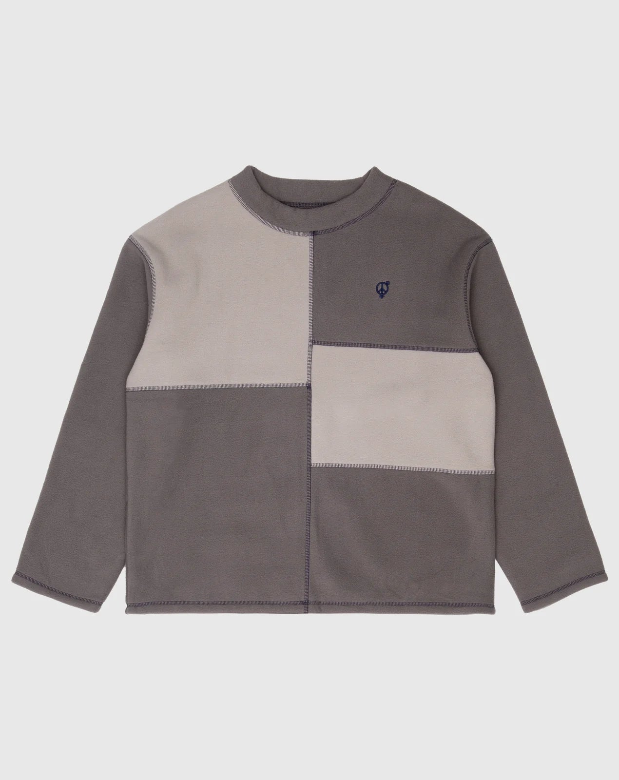 Sex Hippies Box Fleece Mock Neck Light Grey