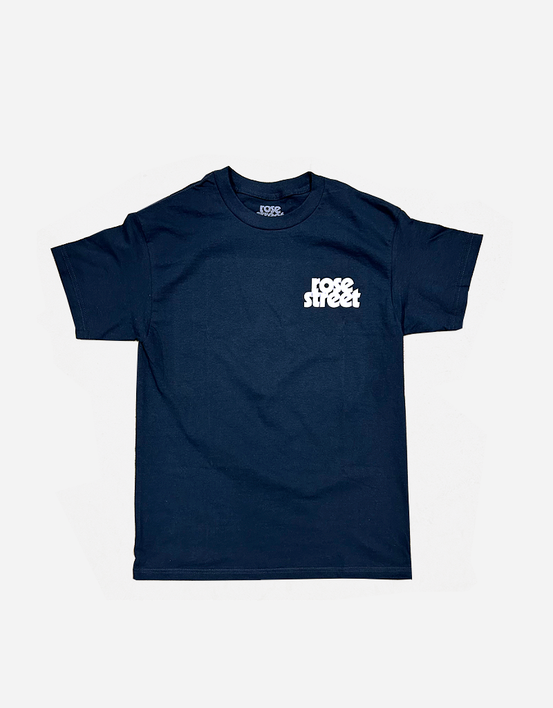 Rose Street Stacked Logo Tee Navy