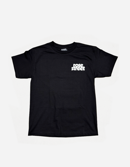 Rose Street Stacked Logo Tee Black