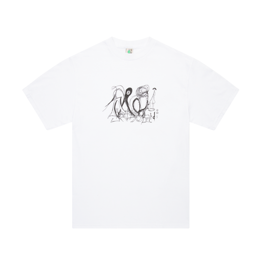 Frog Scribble Daddy Tee White