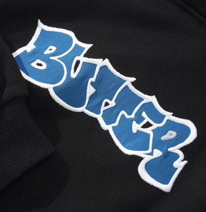 Butter Perspective Applique Pullover Hoodie Black