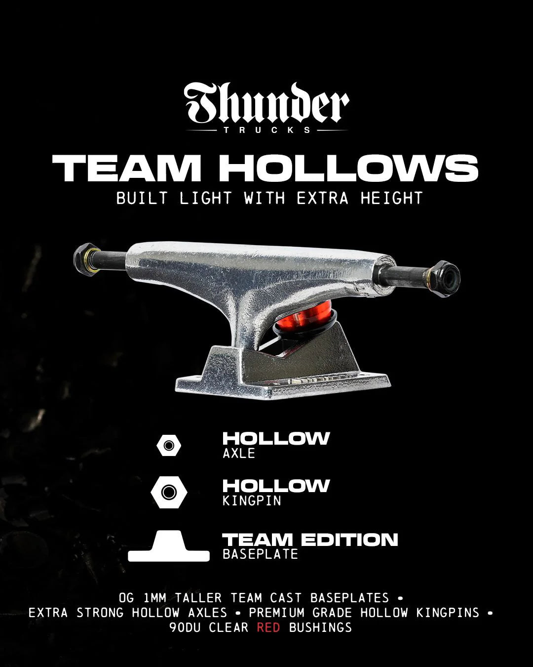 Thunder Team Hollow Polished (Set of 2): Assorted Sizes