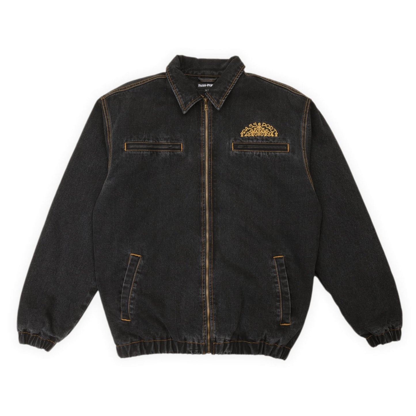 Pass-Port Vineyard Birds Denim Delivery Jacket Washed Black