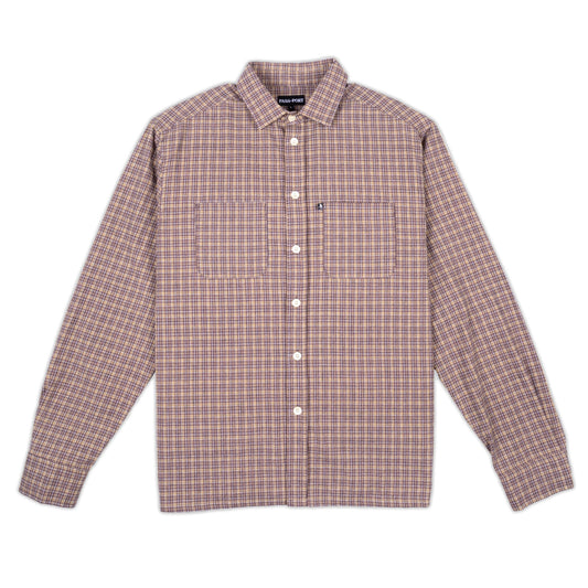 Pass-Port Workers Check Shirt Long-sleeve Honeycomb