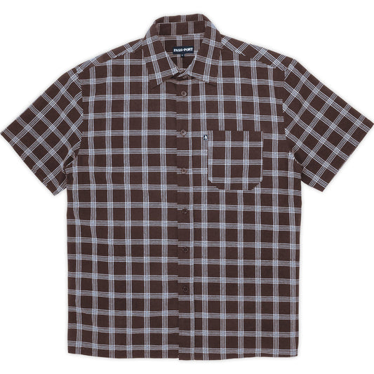 Pass-Port Workers Check Shirt Chocolate/Blue