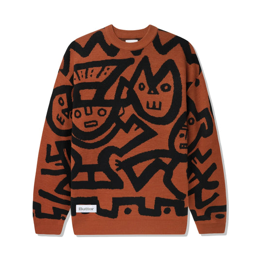 Butter Afro Cuban Knitted Sweater Rust