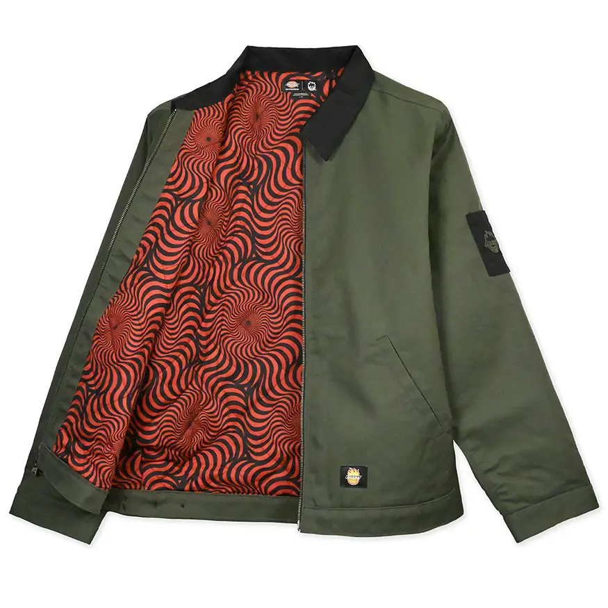 Dickies X Spitfire Quilt Lined Woven Twill Water Resistant Jacket Olive