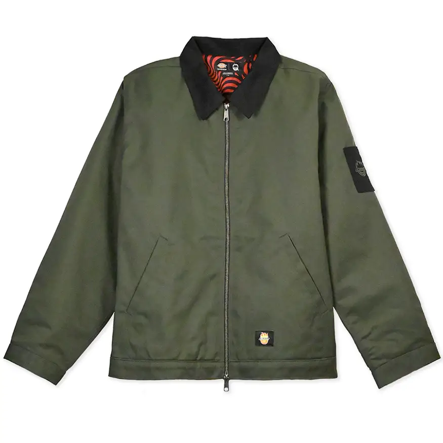 Dickies X Spitfire Quilt Lined Woven Twill Water Resistant Jacket Olive