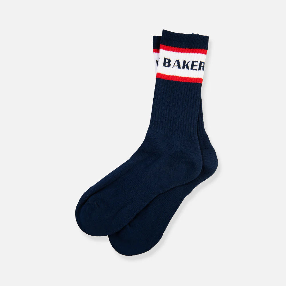 Baker Red Stripe Navy Socks