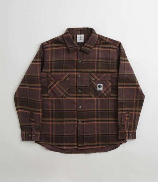 Polar Mike LS Shirt Flannel: Brown/Mauve