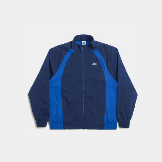 Nike SB Full Zip Woven Skate Jacket: Blue Void/Game Royal-White