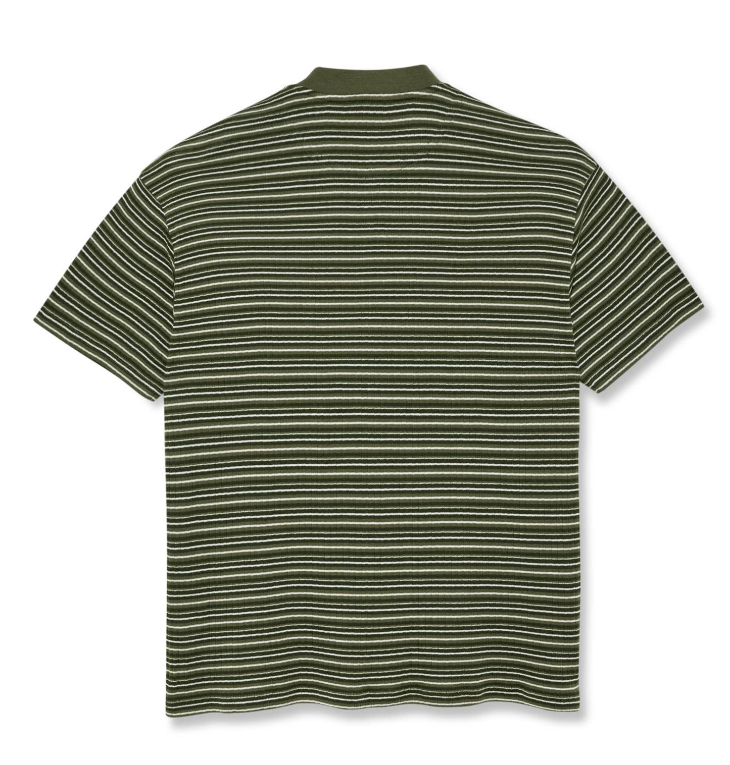 Polar Stripe Rib Henley Tee Uniform Green