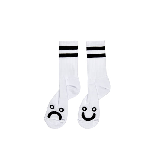 Polar Happy Sad Socks: White