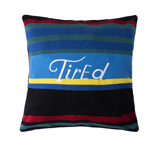 Tired Striped Throw Pillow