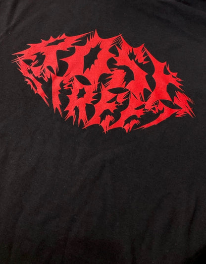 Rose Street Spike Logo Tee: Black/Red