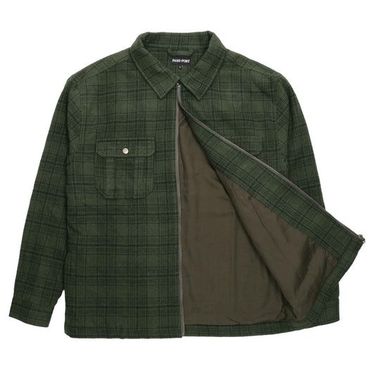 Pass-Port Workers Zip-Up Flannel Forest Green