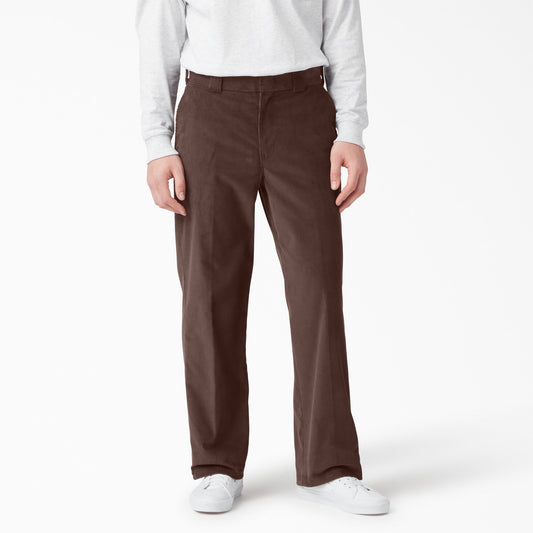 Dickies Flat Front Corduroy Pants: Chocolate Brown
